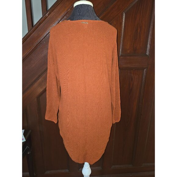 Michael Kors Womens Orange Tunic Sweater With Side Buttons Size M - Picture 3 of 10